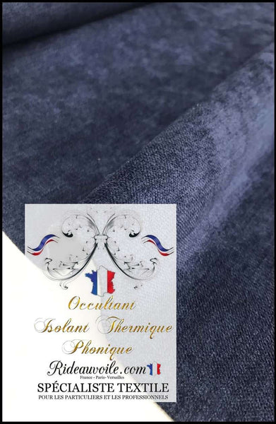 Tissu isolant thermique mètre Rideau occultant isolation phonique bleu