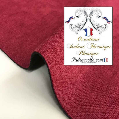 Tissu ameublement isolation thermique phonique occultant mètre rideau Framboise