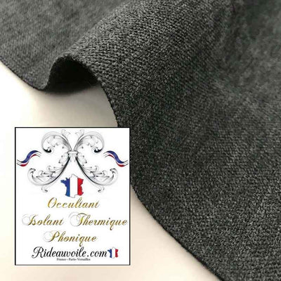 Tissu velours ameublement gris anthracite occultant thermique phonique mètre rideau