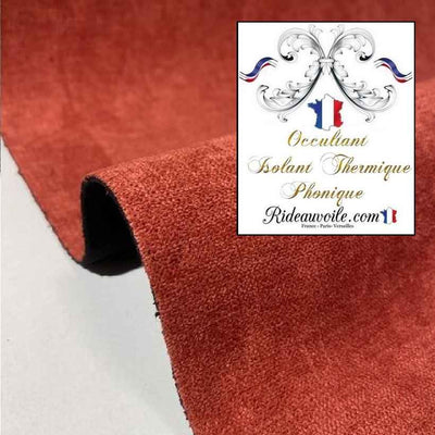 Tissu brique isolant thermique - Rideau occultant thermique - Tissu rideau phonique