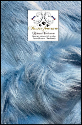 architecte d'intérieur agencement rénovation Tissu ignifuge 🔥Fausse fourrure imitation tissu au mètre rideau Plaid bleu