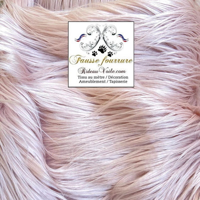 Tissu🔥déco events Fausse fourrure Ignifuge rose clair mètre rideau sur mesure