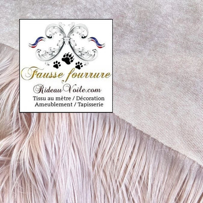 Tissu🔥déco events Fausse fourrure Ignifuge rose clair mètre rideau sur mesure