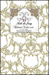 Boutique tissu ameublement Toile de Jouy ornement arabesque floral ignifuge occultant