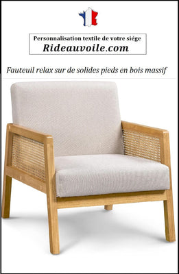 Chaise Rotin Coussins Fauteuil d'appoint Cannage Salon Chambre Terrasse Véranda