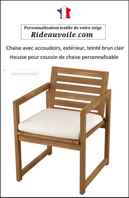 Chaise d'appoint accoudoirs, extérieur intérieur, coussin housse tissu personnalisable