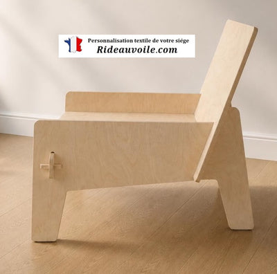 Fauteuil d'appoint bois bouleau personnalisé Tissu housse personnalisable sur mesure