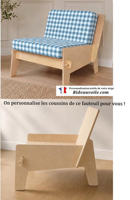 Fauteuil d'appoint bois bouleau personnalisé Tissu housse personnalisable sur mesure