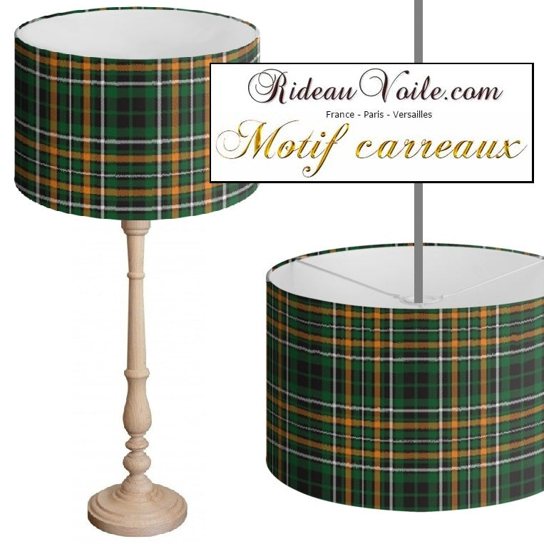 Tissu Tartan Petit Ecossais Marine Rayures Verts - Par 10 Cm