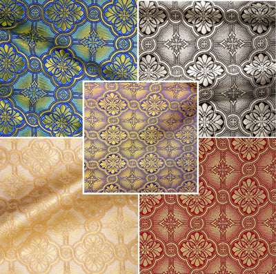 Tissu d'ameublement intérieur Brocart liturgique clergé Or mètre confection rideau