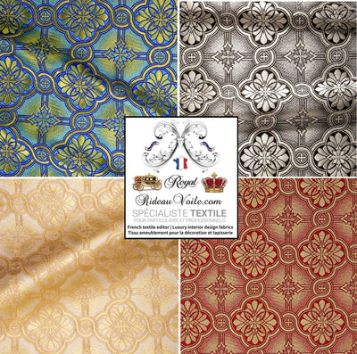 Tissu d'ameublement intérieur Brocart liturgique clergé Or mètre confection rideau