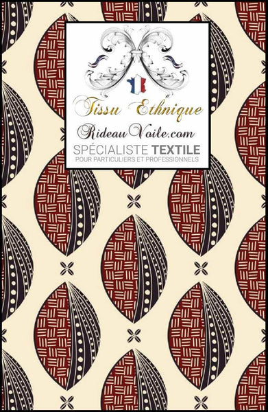 Tissu ameublement inspiration design Africain Bogolan mètre rideau occultant voilage