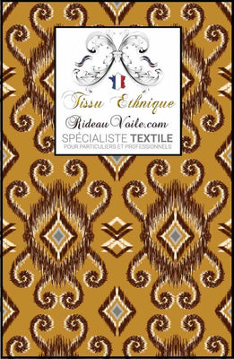 Tissu occultant ameublement imprimé Ikat Africain motif Ethnique ignifuge mètre