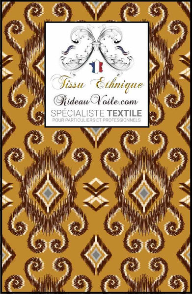 Tissu occultant ameublement imprimé Ikat Africain motif Ethnique ignifuge mètre