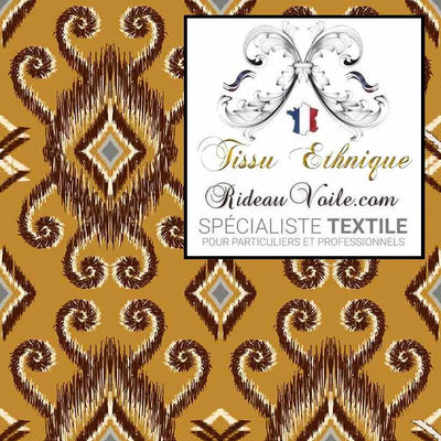 Tissu occultant ameublement imprimé Ikat Africain motif Ethnique ignifuge mètre