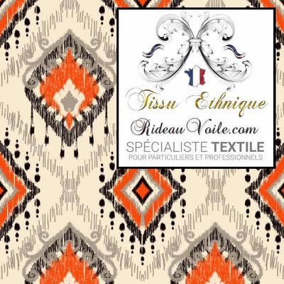 Tissu occultant ameublement Inspiration Terre d'Afrique motif Ethnique ignifuge mètre