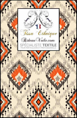 Tissu occultant ameublement Inspiration Terre d'Afrique motif Ethnique ignifuge mètre