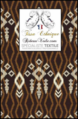 Tissu déco intérieur Inspiration Africaine motif Ethnique Ikat ignifuge au mètre