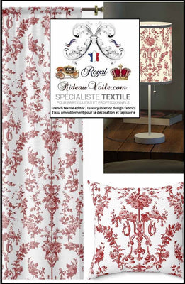 Architecture intérieur textile Baroque mètre Rococo imprimé florale couture rideau sur mesure rouge