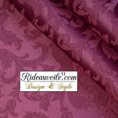 Tissu Jacquard Baroque ameublement Damasco violet mètre largeur 330cm