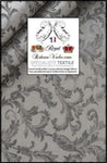 Tissu ameublement Damasco Gris mètre grande largeur 330cm Jacquard Baroque