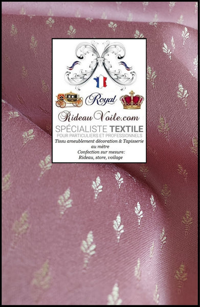 Tissu Paris haut gamme éditeur Jacquard Baroque Or Rose confection rideau