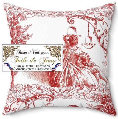 Tissu d'éditeur ameublement archive imprimé toile de Jouy rouge mètre rideau