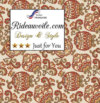 Tissu ameublement ethnique Toile de Jouy JAIPUR Batik Sari Indien Paisley mètre