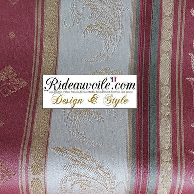 Tissu ameublement ancien mètre Jacquard rayure Or Rose rideau motif Baroque