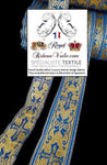  Passementerie Mercerie Ruban métallique, bordure métallique - Couleur or.&nbsp;Largeur des rubans disponibles: 2,3 cm et 3,5cm, bordure broderie dans le style liturgique d'église esprit vintage Baroque. Bordure de vêtement.