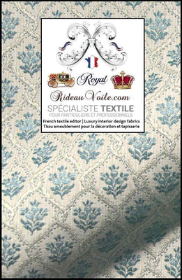 Rénovation architecture hôtel Résidence Château tissu Jacquard bleu floral mètre