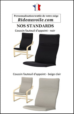 Coussin housse tissu personnalisable Fauteuil d'appoint sur mesure confort ignifuge mobilier