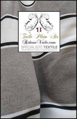 Toile imperméable Téflon U.V intérieur extérieure au mètre gris blanc rideau sur mesure