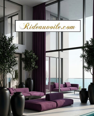 𝐓𝐢𝐬𝐬𝐮 𝐚𝐦𝐞𝐮𝐛𝐥𝐞𝐦𝐞𝐧𝐭 𝐏𝐚𝐧𝐚𝐦𝐚 𝐞𝐱𝐭𝐫𝐚 𝐥𝐚𝐫𝐠𝐞 𝟏𝟎𝟎 % 𝐜𝐨𝐭𝐨𝐧 𝟐𝟖𝟎 𝐜𝐦 | Aubergine Violet