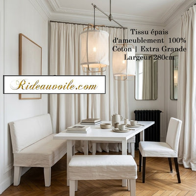 𝐓𝐢𝐬𝐬𝐮 𝐚𝐦𝐞𝐮𝐛𝐥𝐞𝐦𝐞𝐧𝐭 𝐏𝐚𝐧𝐚𝐦𝐚 𝐞𝐱𝐭𝐫𝐚 𝐥𝐚𝐫𝐠𝐞 𝐦𝐞̀𝐭𝐫𝐞 𝟏𝟎𝟎 % 𝐜𝐨𝐭𝐨𝐧 𝟐𝟖𝟎 𝐜𝐦 | BLANC Architecte designer agencement rénovation FF&E ignifuge occultant