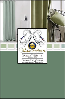 Boutique tissu velours d'ameublement intérieur vert au mètre designer architecte