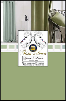 Tissu velours vert d'ameublement intérieur au mètre rideau & tapisserie sièges