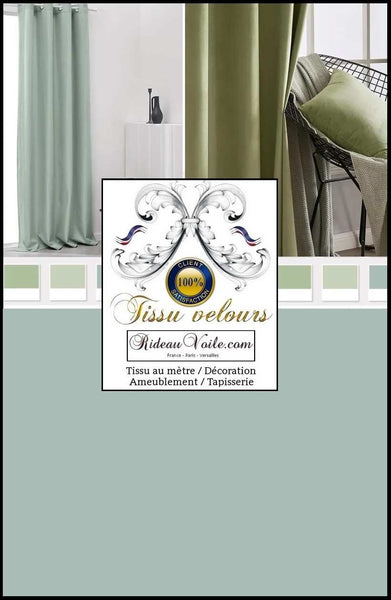 Tissu velours vert d'ameublement intérieur au mètre rideaux & tapisserie sièges