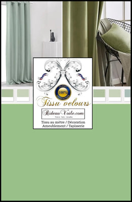 Tissu velours d'ameublement intérieur vert au mètre designer architecte