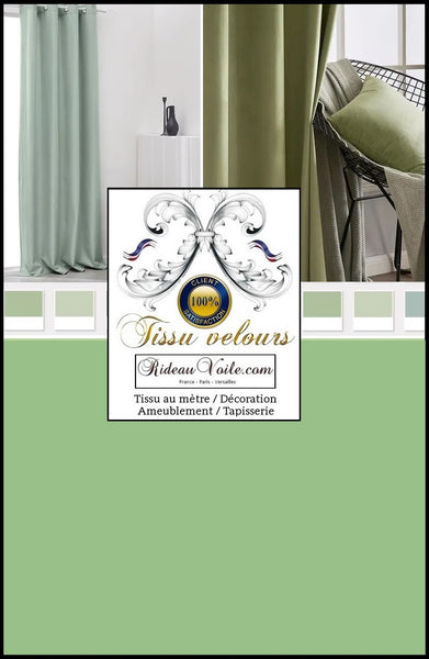 Tissu velours d'ameublement intérieur vert au mètre designer architecte