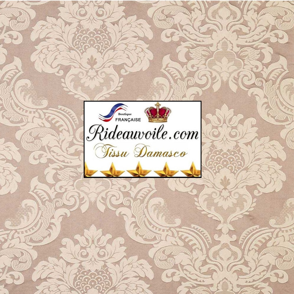 Tissu Jacquard Brocart 'Pivoine' - Motif Floral, Soie/nylon, Vendu Au Mètre, Largeur < 45 Pouces