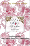 Rideauvoile French editor textile upholsterer Luxury interior decorating home  fabrics. Toile de Jouy rose  tissu d'éditeur créateur ameublement mètre rideau voilage coussin sur mesure décoratrice d’intérieur agencement architecte ignifugé, occultant. Paris Versailles.