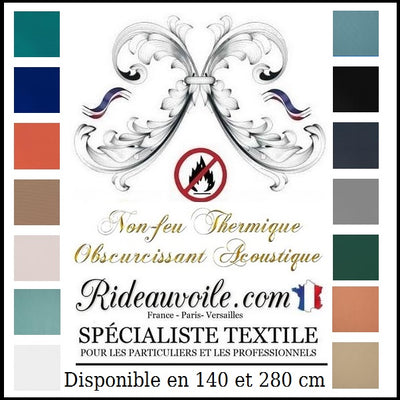 Ce Tissu d’ameublement à toucher Jacquard de coton semi-épais doux. On apprécie sa dimension grande largeur et ses caractéristique isolant thermique et acoustique, non-feu. Il convient à la réalisation de rideaux, tentures murales, têtes de lit. Ce tissu pare-solaire sergé uni est un classique. Idéal pour une décoration sobre. Il se décline en 15 colorations. Peut être utilisé seul ou en doublure de n'importe quel tissu. Délai de livraison: 9 jours