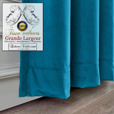 Tissus d'éditeur textile ameublement déco d'intérieur velours bleu haut gamme rideau