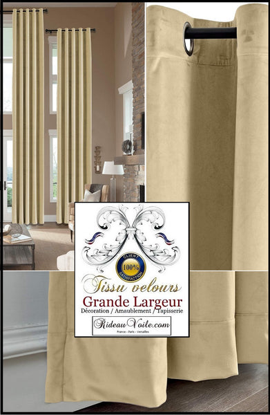 Rideauvoile | Tissus velours éditeur fabricant français textile d'ameublement luxe décoration aménagement rénovation décoratrice architecte d'intérieur velours beige écru haut de gamme grande largeur. Projet hôtel,étoffes. Velvet fabrics editor manufacturer of luxury furnishing french textiles, furnishing home interior designer high-end navy blue velvet. Hotel project.