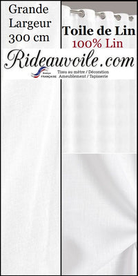 Grande largeur Toile naturel Lin blanc tissu ameublement mètre rideaux literie
