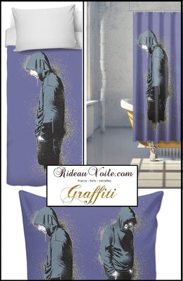 Motif Graffiti Street design rideau couette déco Ado tissu au mètre
