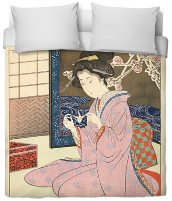Boutique tissu asiatique tapisserie ameublement au mètre déco motif Geisha Japonaise