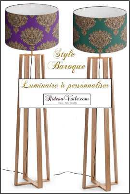 Boutique Luminaire Abat-jour 40cm x 25cm à poser motif à personnaliser haute gamme luxe Paris Versailles Monaco style baroque