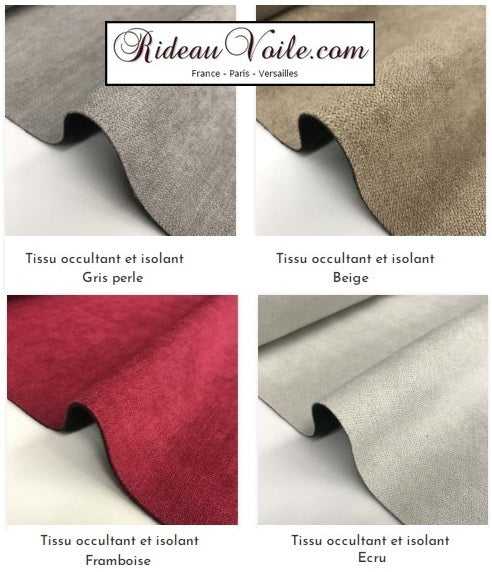 Tissu bleu matière isolant thermique phonique au mètre rideau tapissie ...